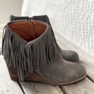 Fringed Suede Booties